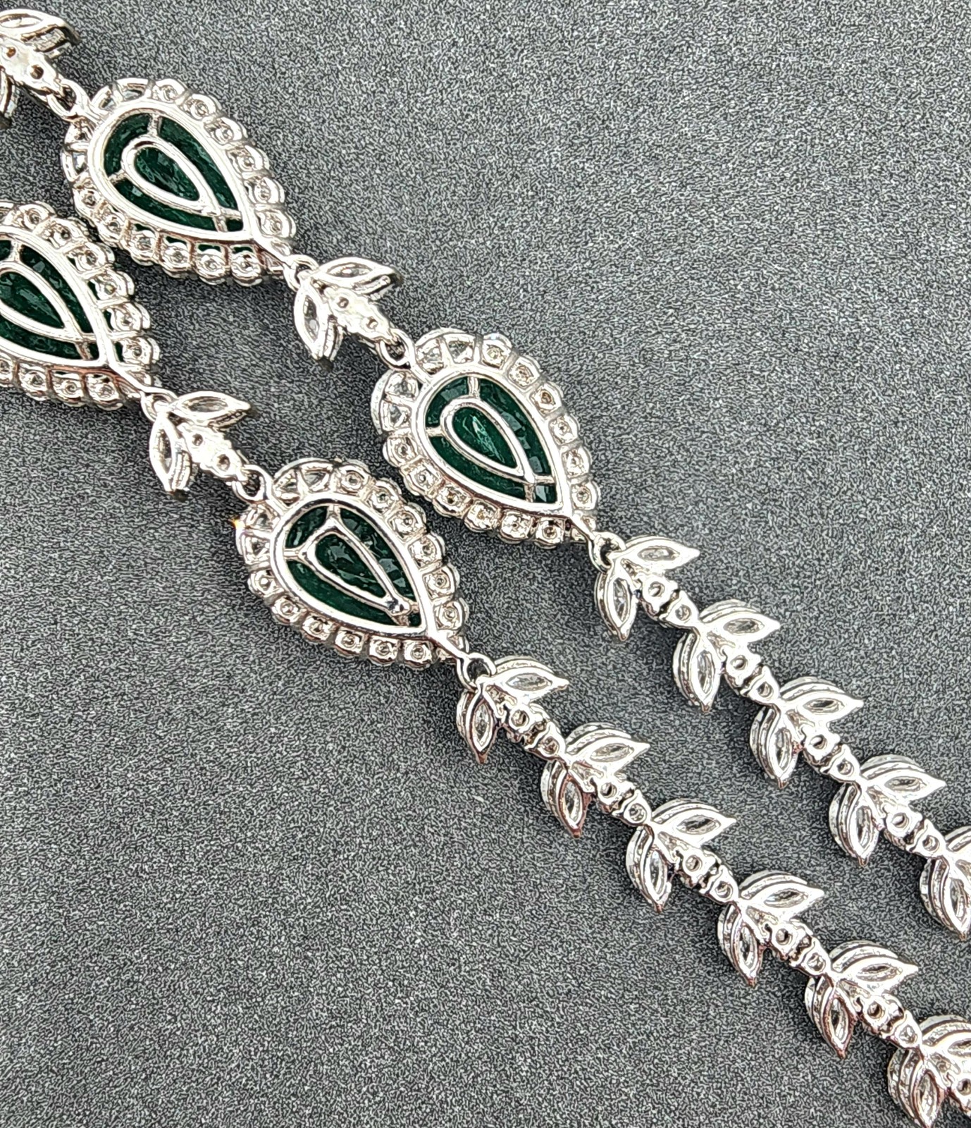 27.46 Ct GIA Certified Colombian Emerald & Diamond Necklace, 18k White Gold