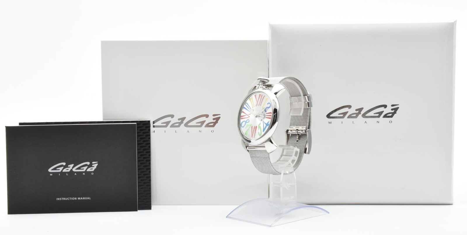 [Box,Paper] GaGa Milano Manuale 46 5080 Silver Dial Quartz Men’s Watch JAPAN