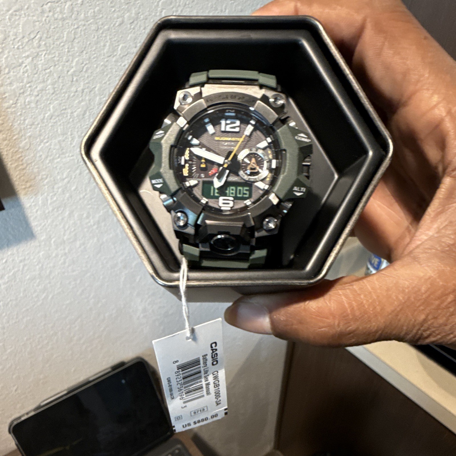 Casio G-SHOCK Mudmaster Analog/Digital Quartz 200m Green Resin Strap w/Box