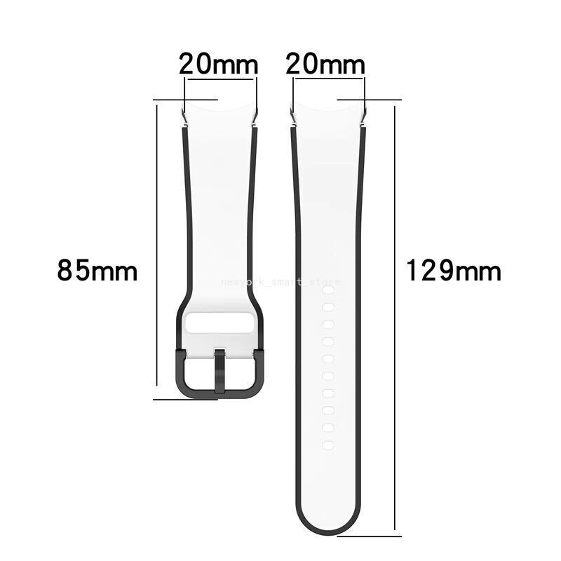 For Samsung Galaxy Watch 4 5 6 7 40 44 Classic 43 47MM Silicone Sport Band Strap