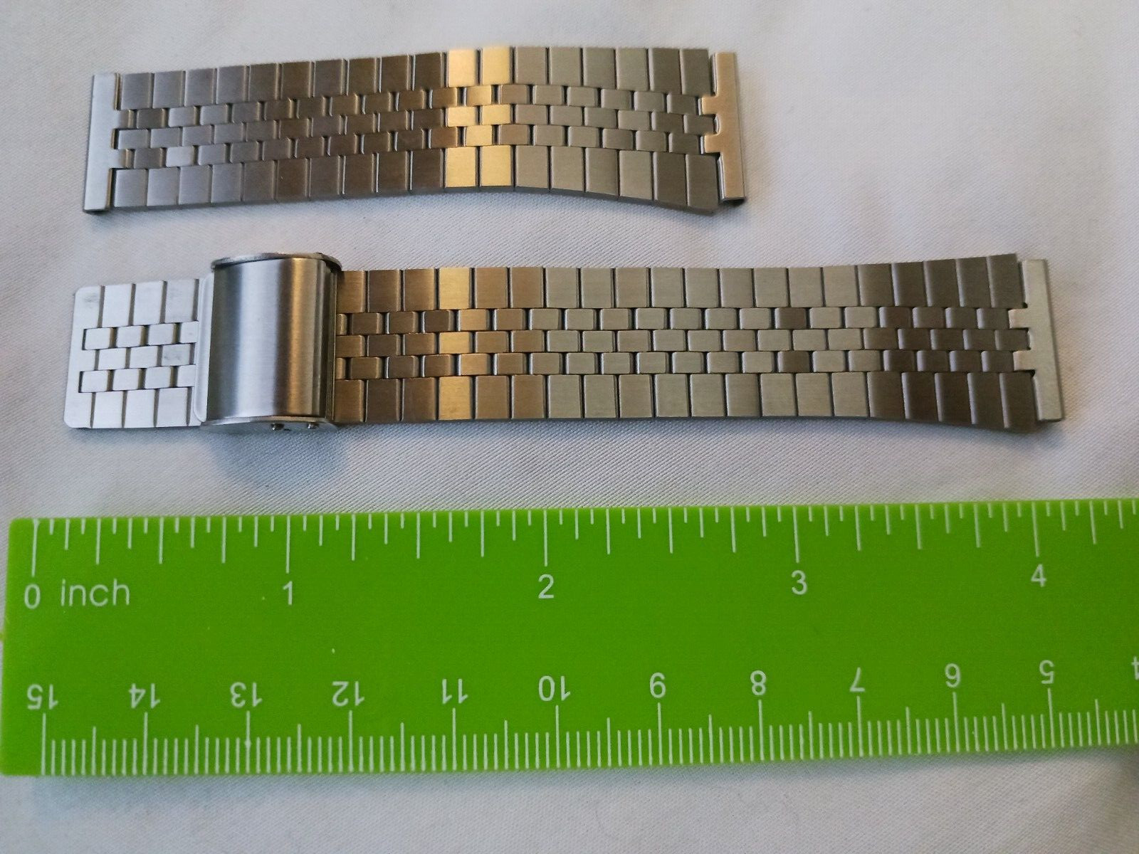 18mm ibico Flared Stainless Steel Nos 1970’s Vintage Watch Band LED LCD Swiss