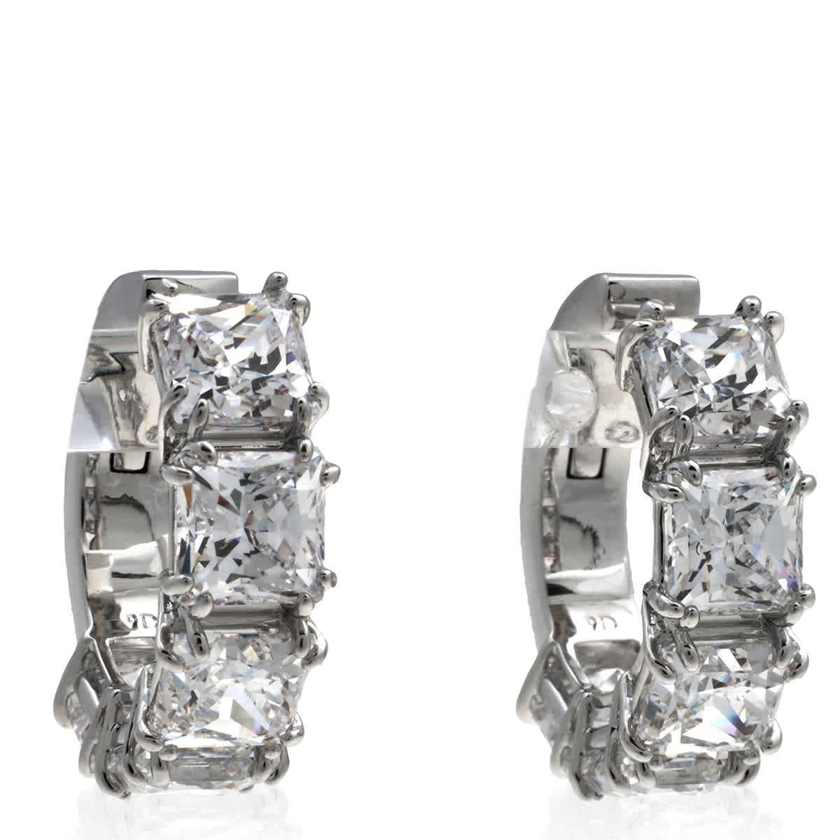 Swarovski Millenia Clip Earrings Pair Rhodium Shiny White