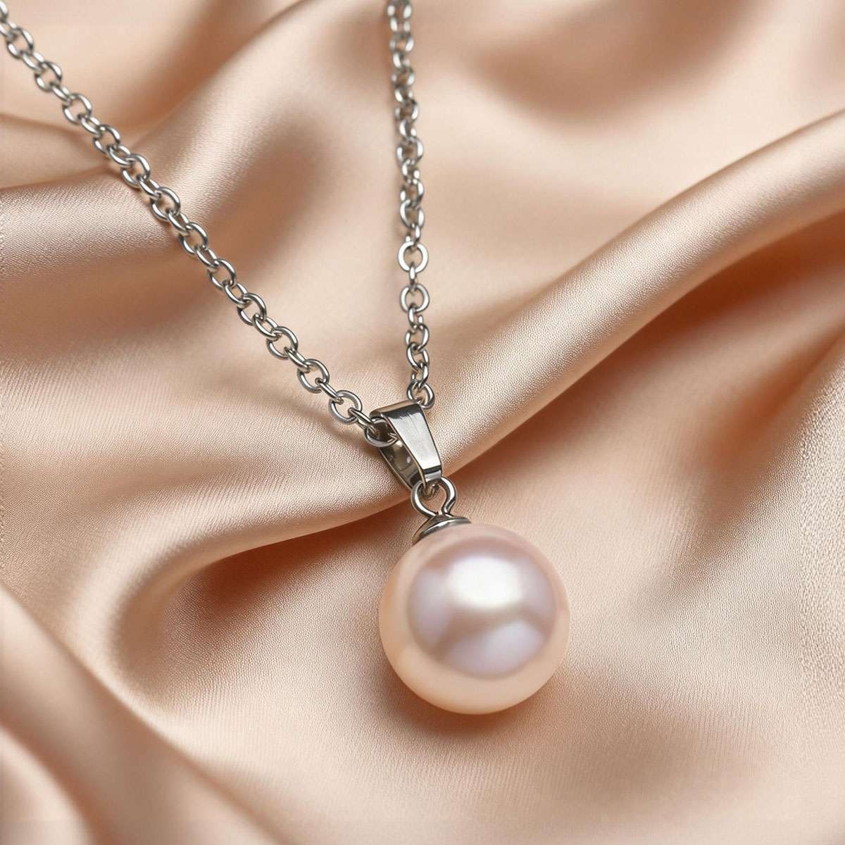 White Pink,Black Pearl Pendant Silver Necklace Jewelry Valentine’s Birthday Gift