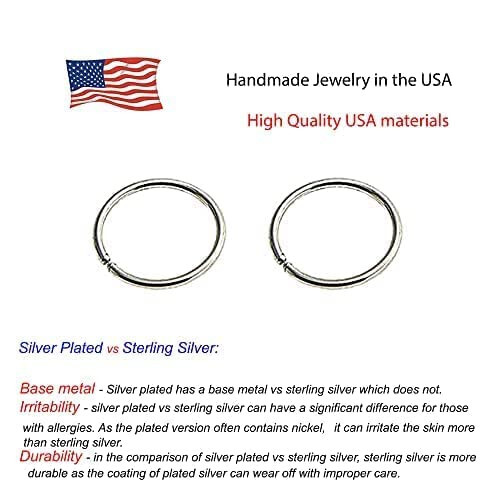 18 GA Sterling Silver Thin Huggie Hoop Piercing Cartilage Earrings Nose Septum