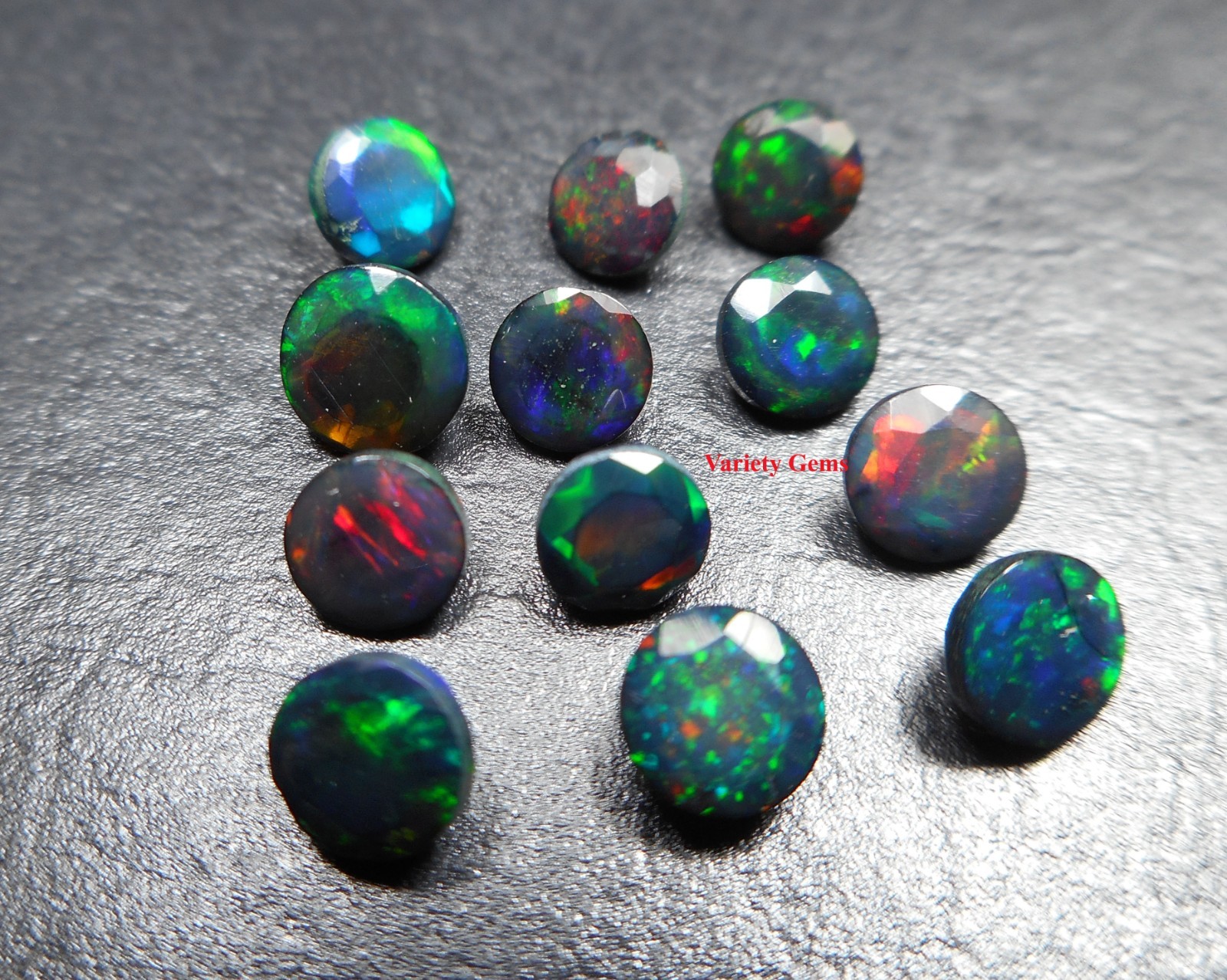 AAA +++ Quality 4 MM Faceted Black Opal Ethiopian Origin 4 pcs