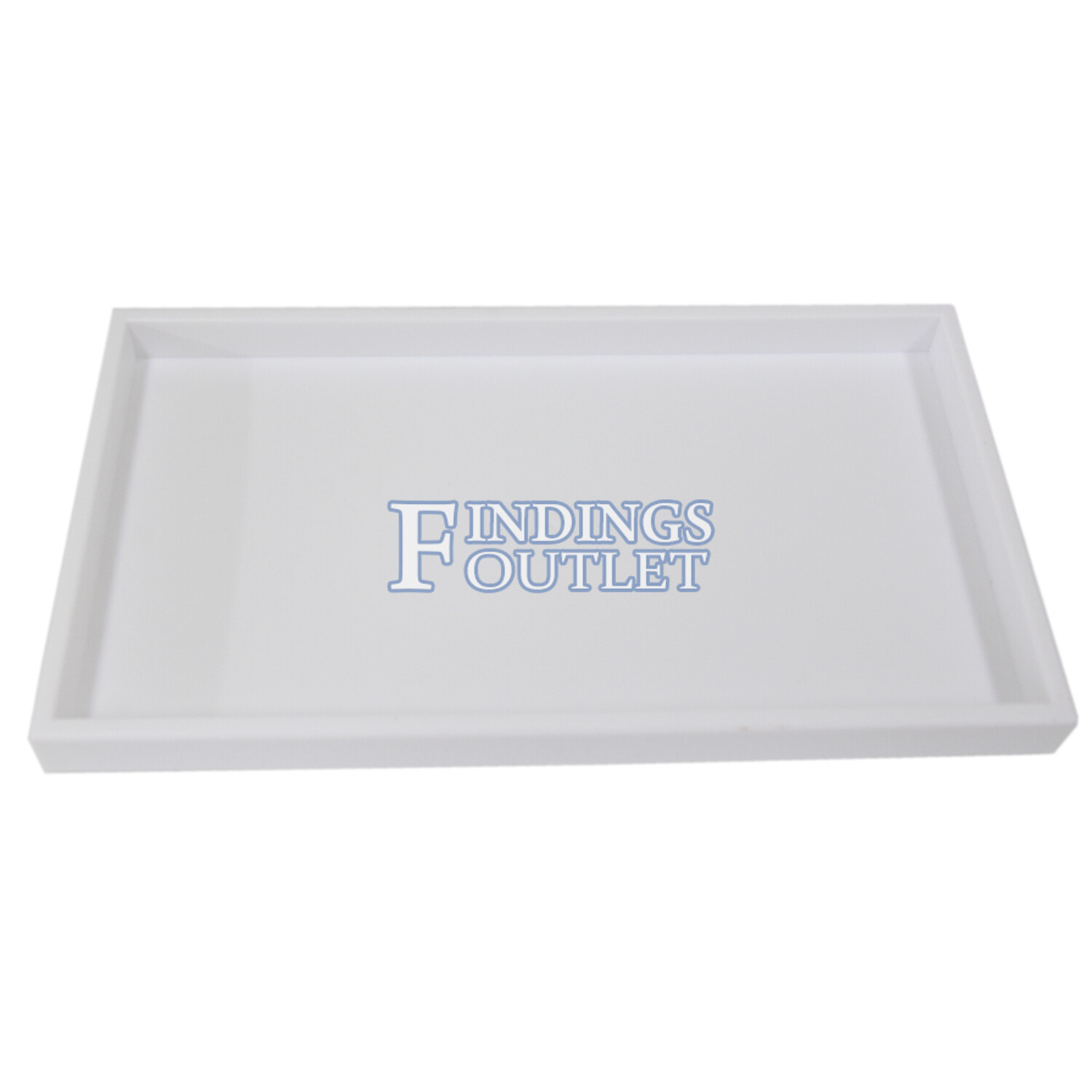 White Plastic Tray Full Size Stackable Tray For Jewelry Rings Chains Bracelets