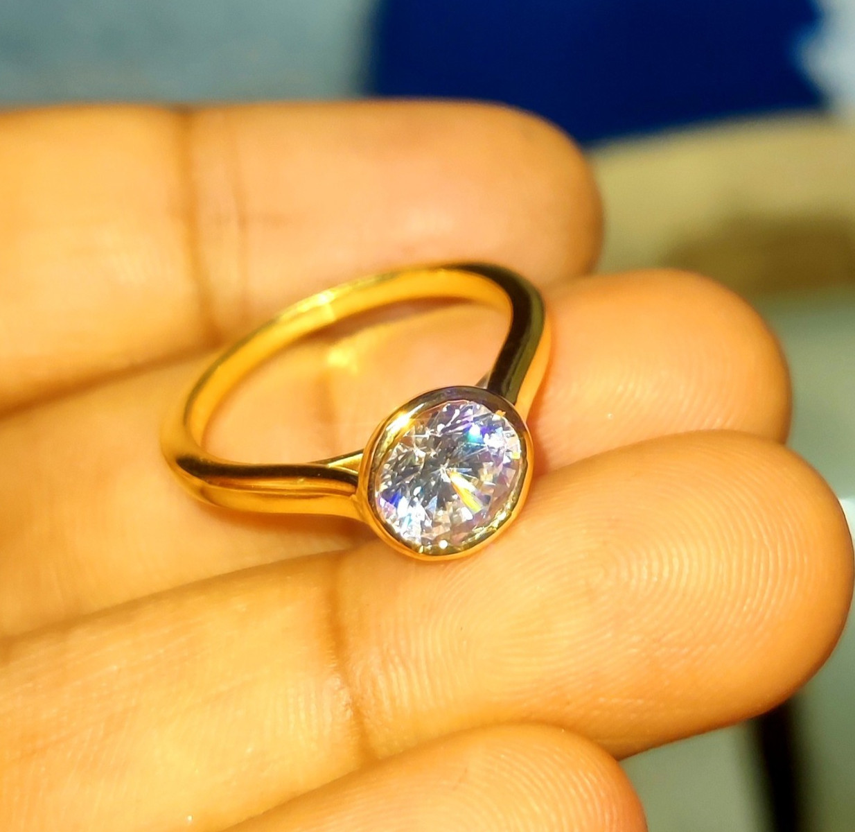 2Ct Round Lab Created Diamond Solitaire Engagement Ring 14K Yellow Gold Plated