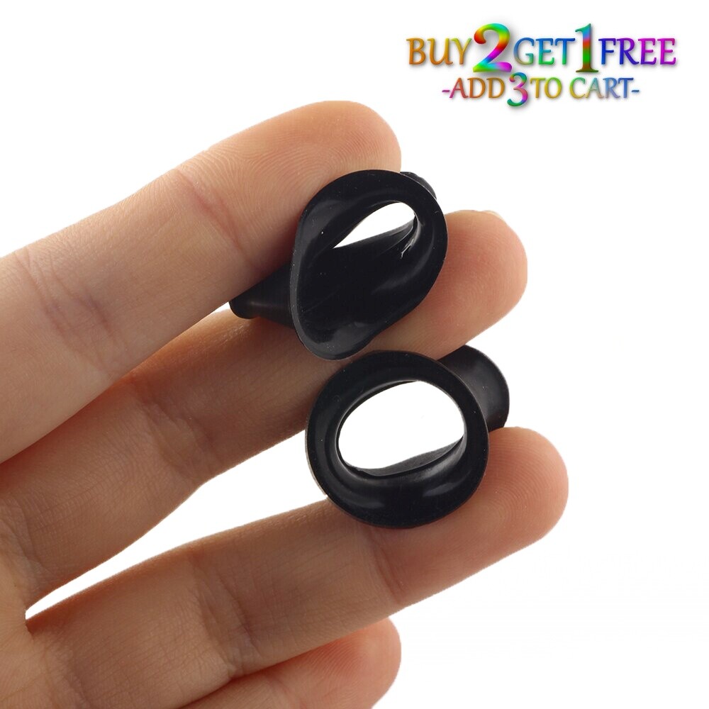 Pair 8g-1″ SILICONE EYELET TUNNELS Double Flare Gauges Thin Flesh Ear Plugs 1031