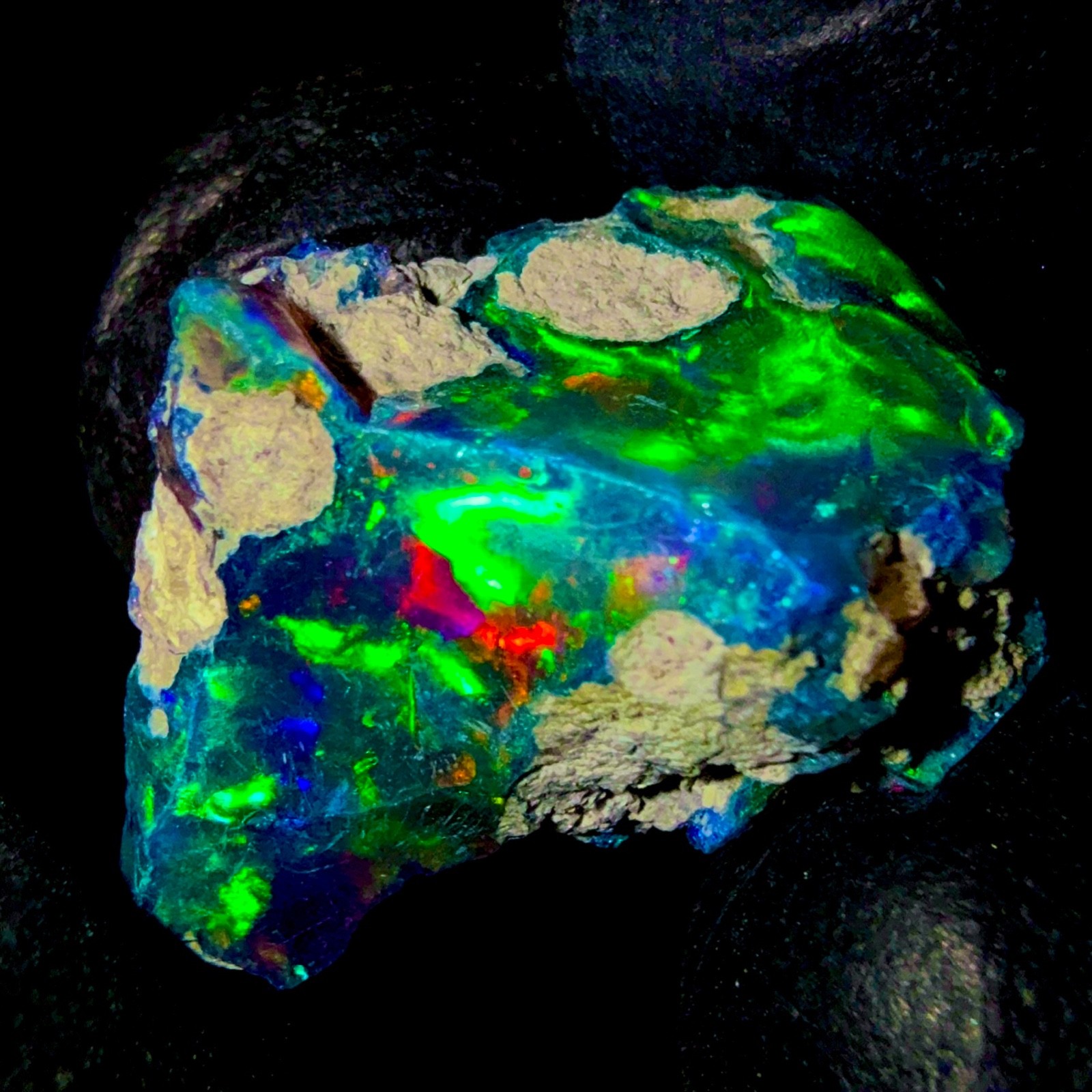 10 Ct Black dry Opal Rough, Cut Grade Fire Opal Rough, Ethiopian Multi Fire Opal
