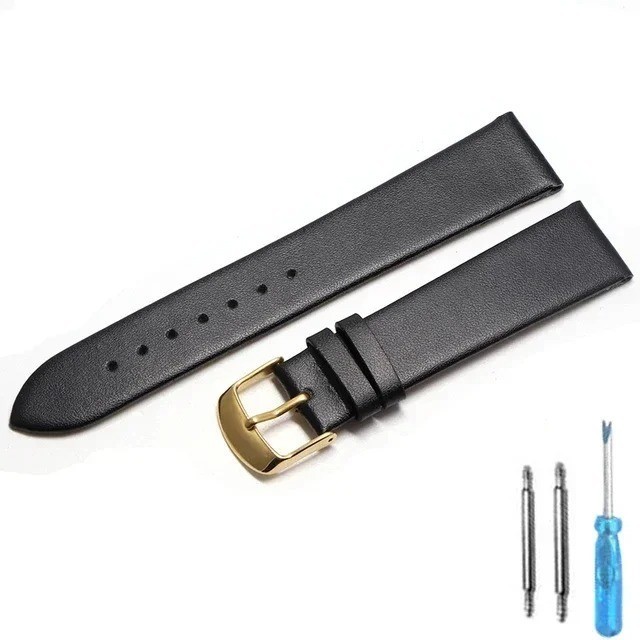 12–22mm Watchband Bracelet Soft Smooth Band Genuine Leather Watch Strap