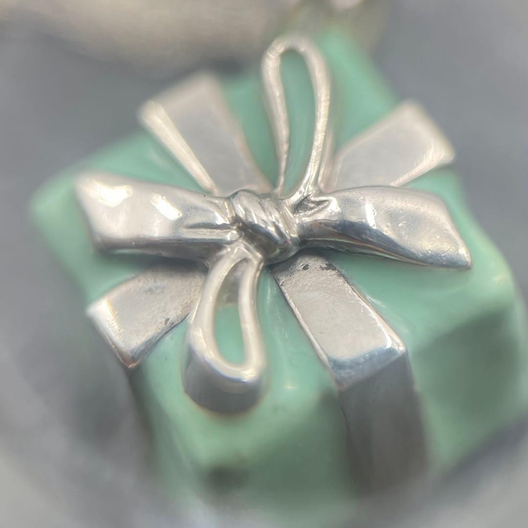Tiffany & Co. Blue Box Necklace Silver 925 Enamel Women Pre-Owned Rare Tiffany B