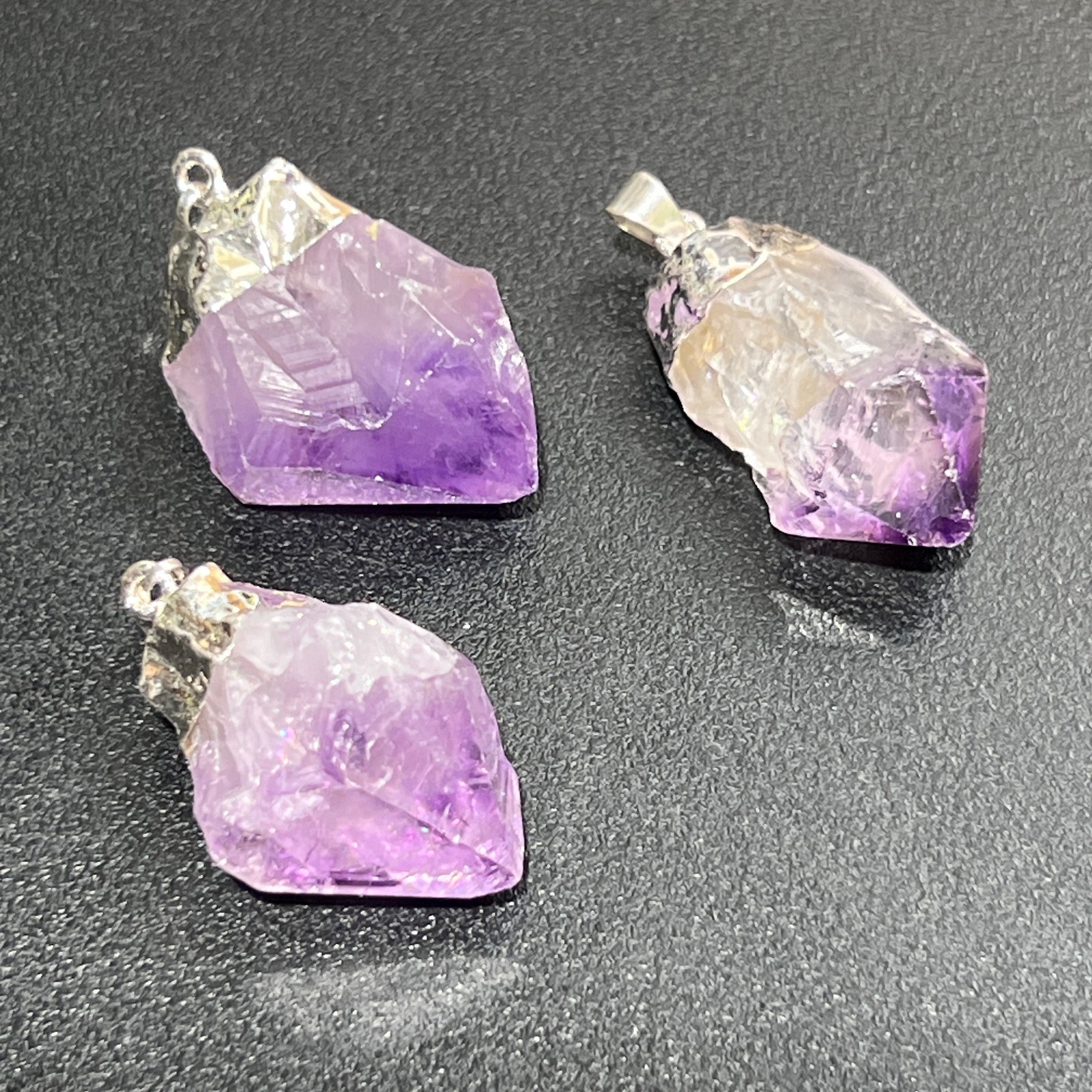 Amethyst Crystal Point Pendant (Silver Plated) Wholesale