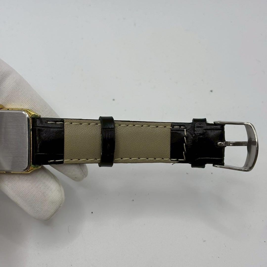Seiko Vintage Square Men’s Quartz Watch Black Japan New Battery 075904