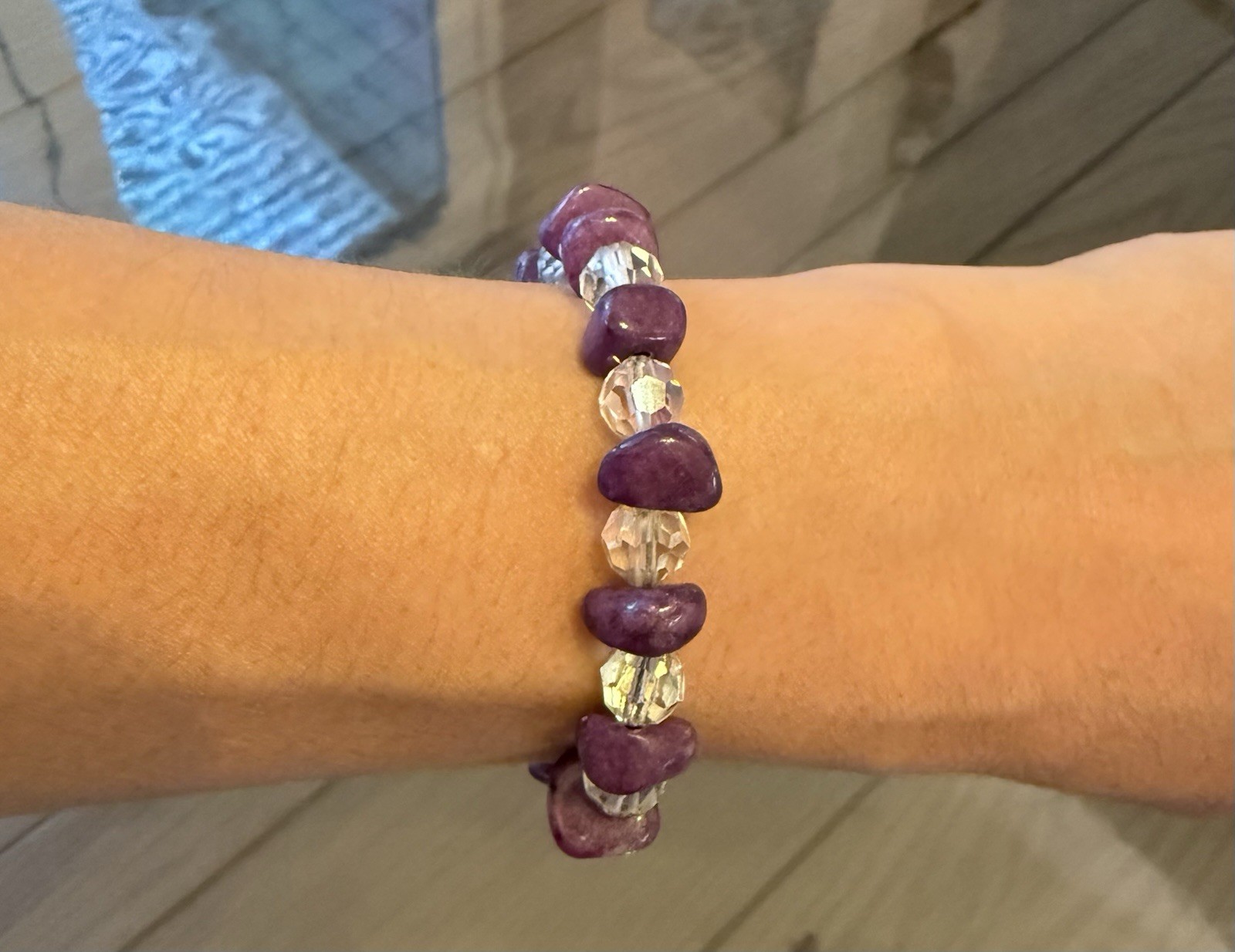 Multicolor Stone Round Bead Bracelets Adjustable Cord Sizable Lot of 3