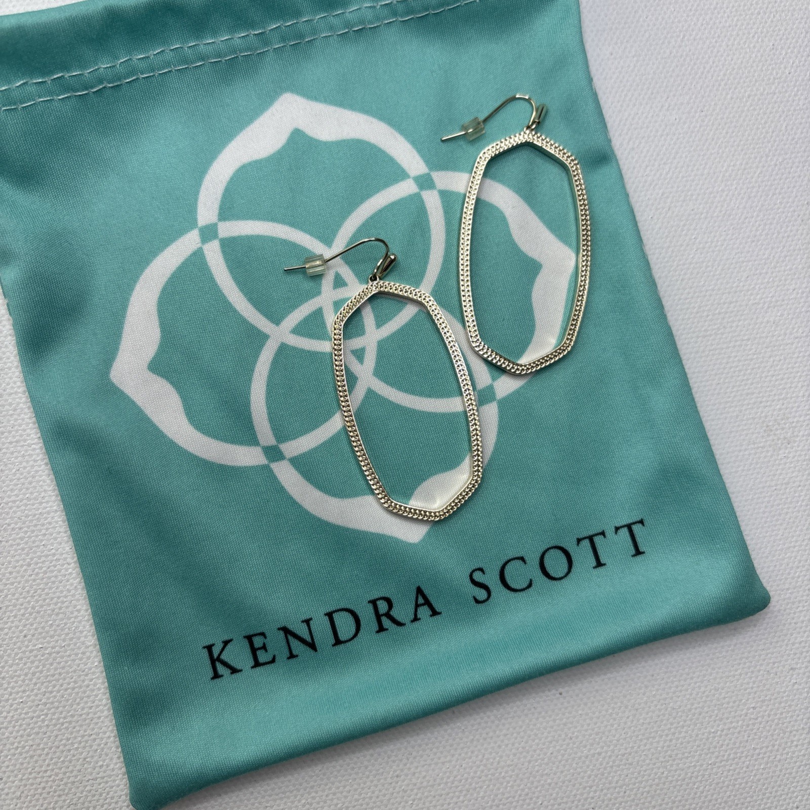 Kendra Scott Danielle Open Frame Drop Earrings Gold Excellent Condition