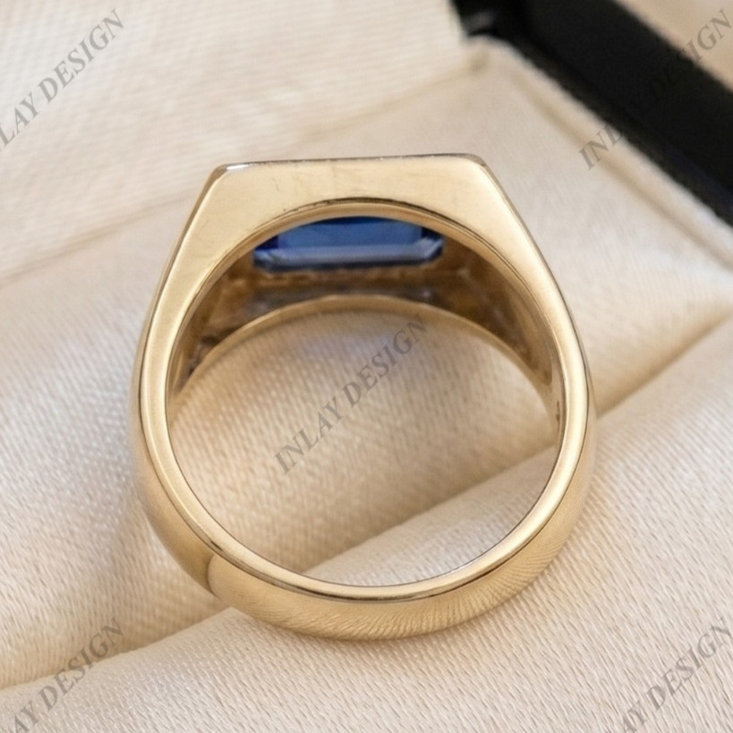 Men Sapphire Gemstone Ring 925 Sterling Silver Lovely Men’s Gift Ring All Siz