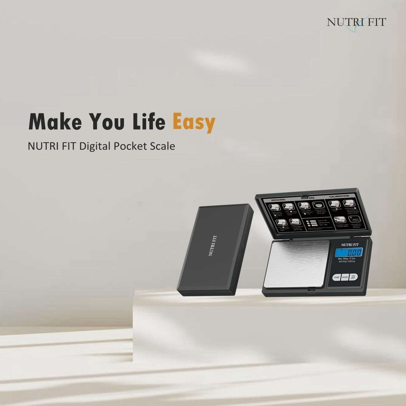 Gram Digital Scale 0.01G Accuracy, 500G Small Pocket Scale Jewelry Scale